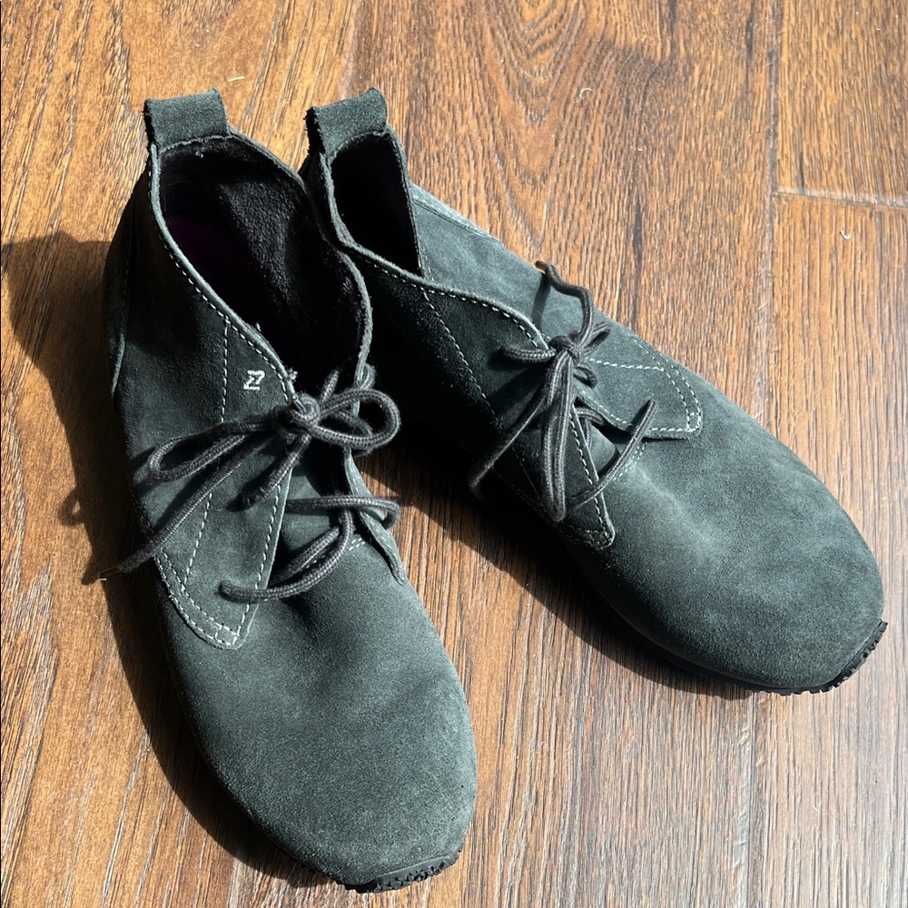 Eddie Bauer Gray Suede Lace-Up Booties